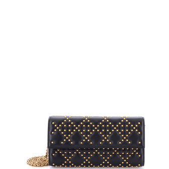 Christian Dior Lady Dior Croisiere Chain Wallet Cannage Studded Lambskin