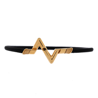 Louis Vuitton LV Volt Upside Down Bracelet 18K Yellow Gold and Cord