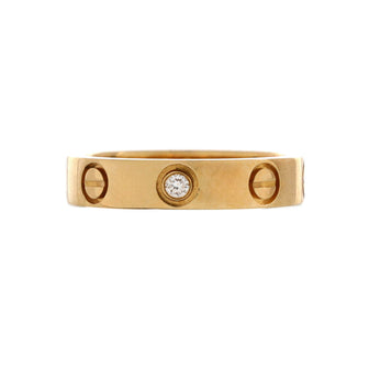 Cartier Love Wedding Band 1 Diamond Ring 18K Yellow Gold with Diamond