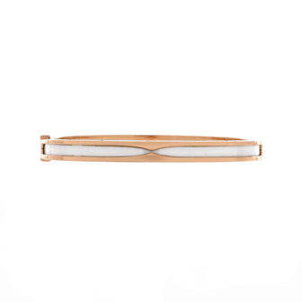 Bvlgari B.Zero1 Hinged Bangle Bracelet 18K Rose Gold and Ceramic 5.5mm