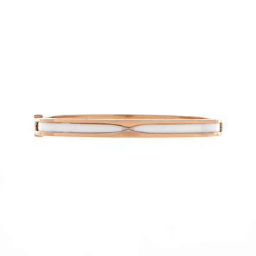 Bvlgari B.Zero1 Hinged Bangle Bracelet 18K Rose Gold and Ceramic 5.5mm
