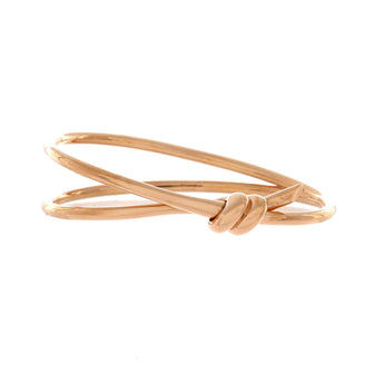 Tiffany & Co. Knot Double Row Hinged Bangle Bracelet 18K Rose Gold