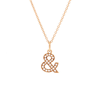 Tiffany & Co. Ampersand Pendant Necklace 18K Rose Gold with Diamonds