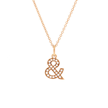 Tiffany & Co. Ampersand Pendant Necklace 18K Rose Gold with Diamonds