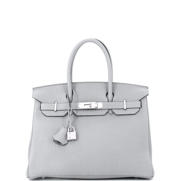Hermes Birkin Handbag Grey Togo with Palladium Hardware 30