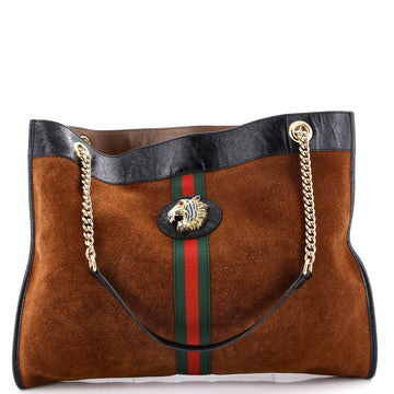 Gucci Rajah Chain Tote Suede Large
