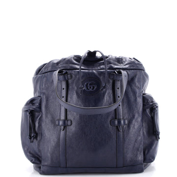 Gucci Tonal GG Drawstring Tote Leather