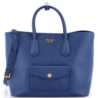Prada Front Pocket Convertible Tote Saffiano Leather