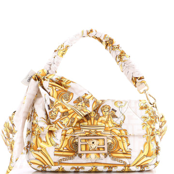 Fendi x Versace Fendace Baguette NM Bag Quilted Printed Silk Medium