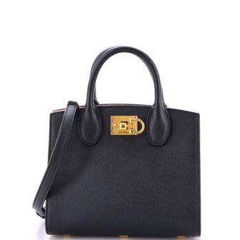Salvatore Ferragamo Studio Top Handle Box Bag Leather Small