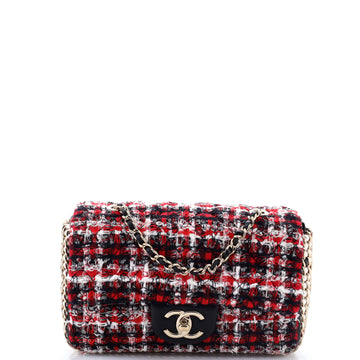 Chanel River of Pearls Flap Bag Quilted Tweed Mini
