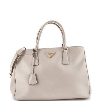 Prada Double Zip Lux Tote Saffiano Leather Medium