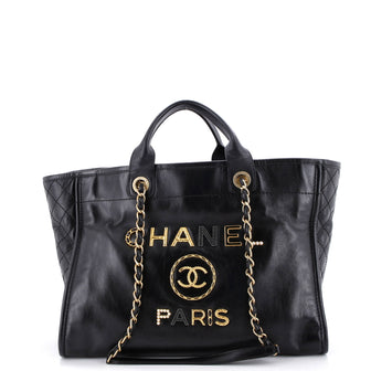 Chanel Deauville Tote Embellished Shiny Calfskin Medium