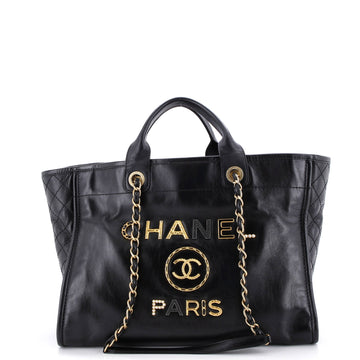Chanel Deauville Tote Embellished Shiny Calfskin Medium