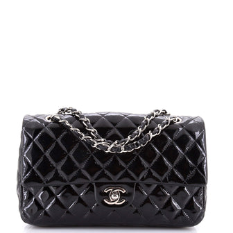 Chanel Classic Double Flap Bag Quilted Patent Medium