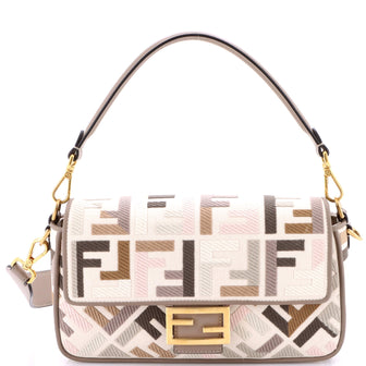 Fendi Baguette NM Bag Zucca Embroidered Canvas Medium