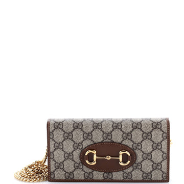 Gucci Horsebit 1955 Chain Wallet GG Coated Canvas