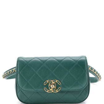 Chanel Chain Infinity Waist Bag Quilted Lambskin