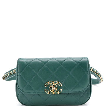 Chanel Chain Infinity Waist Bag Quilted Lambskin