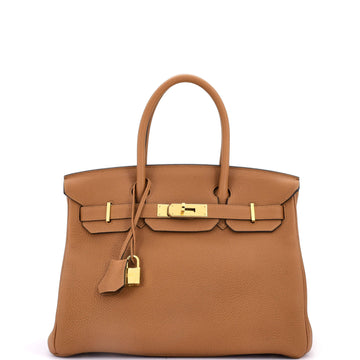 Hermes Birkin Handbag Brown Togo with Gold Hardware 30