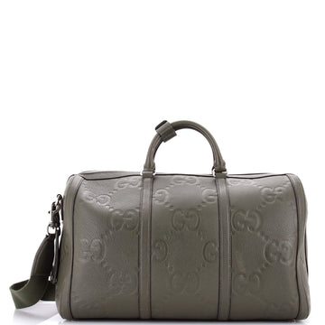 Gucci Duffle Bag Jumbo GG Embossed Leather Small