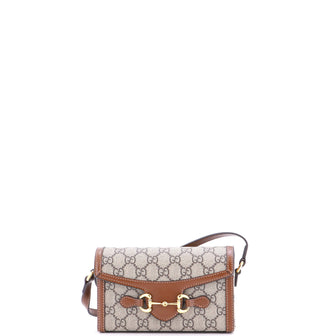 Gucci Horsebit 1955 Flap Crossbody Bag GG Coated Canvas Mini