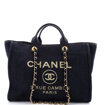 Chanel Deauville Tote Lurex Canvas Medium