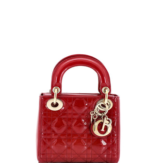 Christian Dior Lady Dior Chain Bag Cannage Quilt Patent Mini