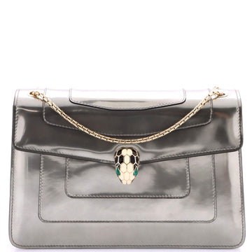 Bvlgari Serpenti Forever Shoulder Bag Metallic Leather Medium