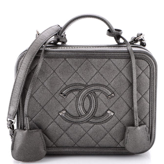 Chanel Filigree Vanity Case Quilted Caviar Medium