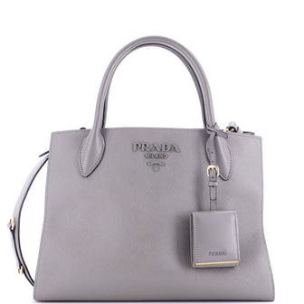 Prada Monochrome Tote Saffiano with City Calf Medium