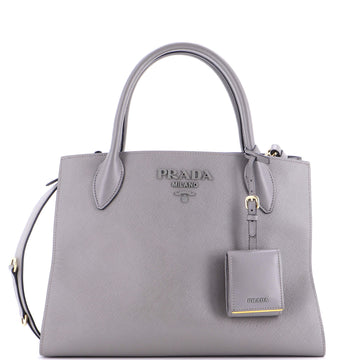 Prada Monochrome Tote Saffiano with City Calf Medium