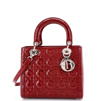 Christian Dior Lady Dior Bag Cannage Quilt Patent Medium