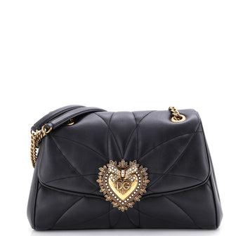 Dolce & Gabbana Devotion Soft Shoulder Bag Quilted Leather Large