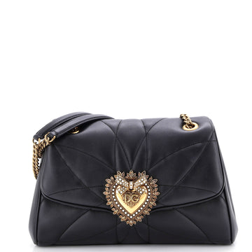 Dolce & Gabbana Devotion Soft Shoulder Bag Quilted Leather Large