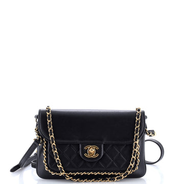 Chanel Unchained Flap Crossbody Bag Quilted Lambskin Small