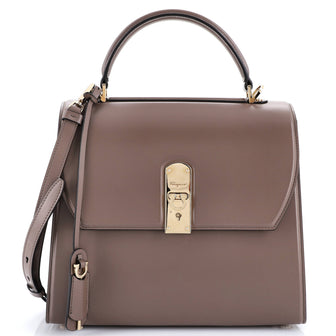 Salvatore Ferragamo Boxyz Top Handle Bag Leather Large