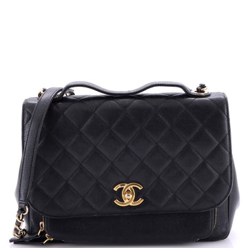 Chanel Business Affinity Flap Bag Quilted Caviar Large
