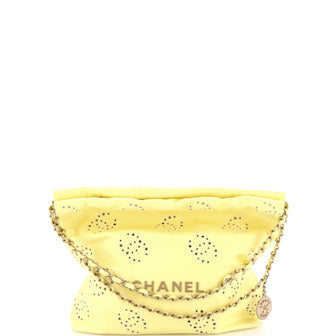 Chanel 22 Chain Hobo CC Eyelet Embroidered Calfskin Small