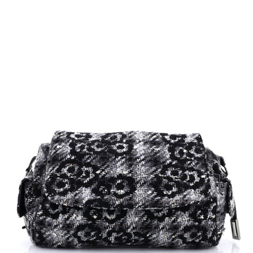 Chanel Vintage Camellia Flap Camera Bag Tweed Medium