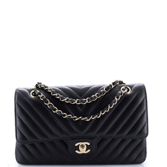 Chanel Classic Double Flap Bag Chevron Lambskin Medium