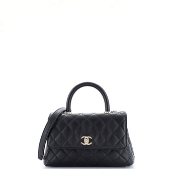 Chanel Coco Top Handle Bag Quilted Caviar Mini