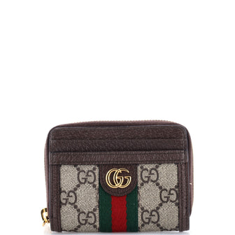Gucci Ophidia Zip Card Case Wallet GG Coated Canvas