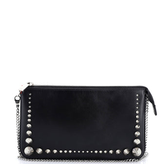 Christian Louboutin Loubila Chain Clutch Spiked Leather