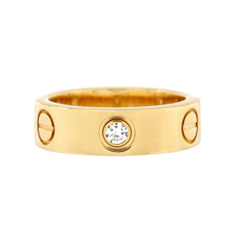Cartier Love 3 Diamonds Band Ring 18K Yellow Gold with Diamonds