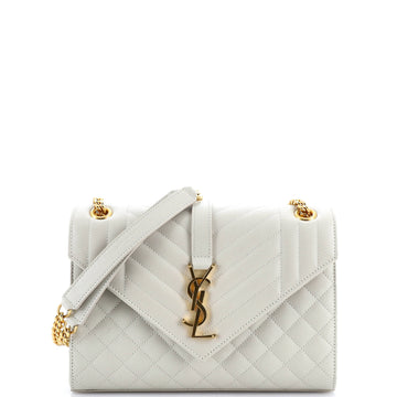 Saint Laurent Classic Monogram Envelope Satchel Mixed Matelasse Leather Medium