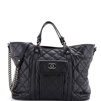 Chanel Casual Riviera Tote Quilted Calfskin Large