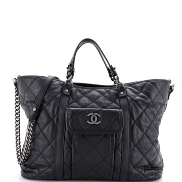 Chanel Casual Riviera Tote Quilted Calfskin Large