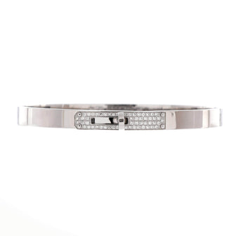 Hermes Kelly Bracelet 18K White Gold and Pave Diamonds Small