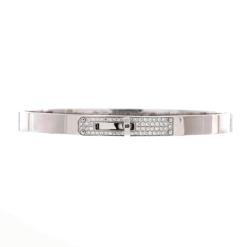 Hermes Kelly Bracelet 18K White Gold and Pave Diamonds Small